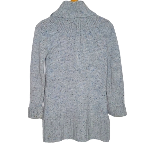 Cynthia Rowley Scandi Cabin Marled Blue Wool Turtleneck Sweater women's medium - Picture 2 of 11